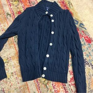 Vtg Chaps Sweater Women’s Size XL Cardigan Chunky Cable Knit Casual Christmas